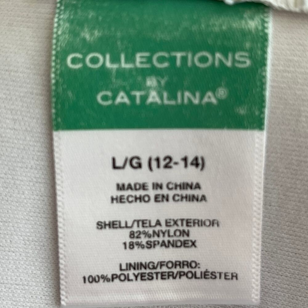 Collections By Catalina Womens L (12-14) Floral Palm Print Colorful Swim Top - Picture 3 of 5